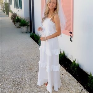 long white ruffle maxi